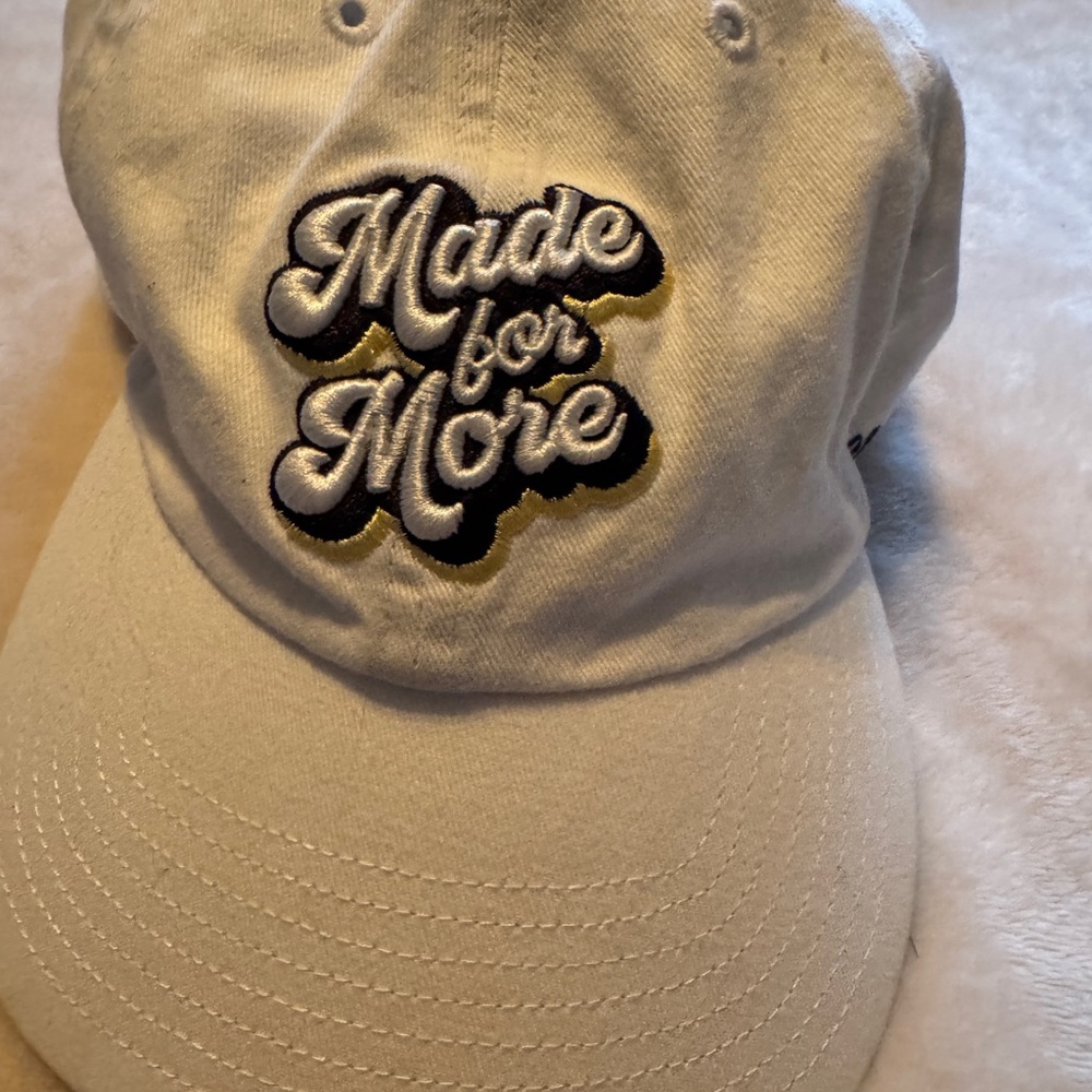 Chic Cream Hat with Black Embroidery